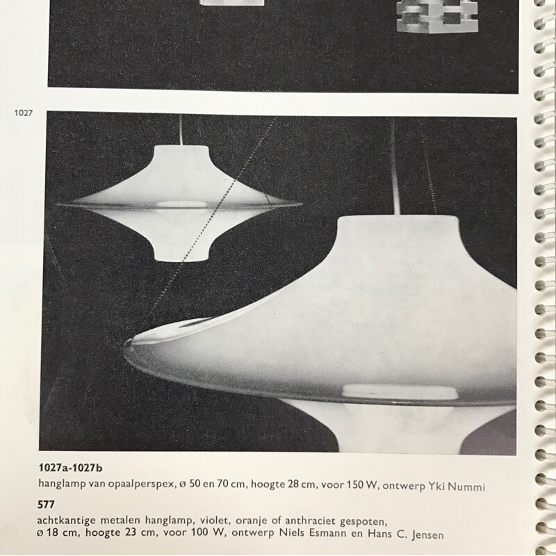 Stockmann-Orno "Lokki" hanging light in plexiglass, Yki NUMMI - 1960s