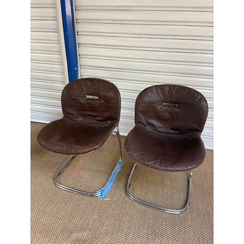 Pair of vintage chairs by Gastone Rinaldi, 1970