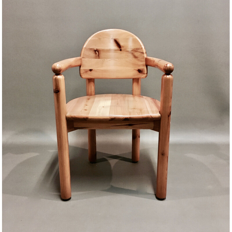 Vintage armchair in solid pine by Rainer Daumiller