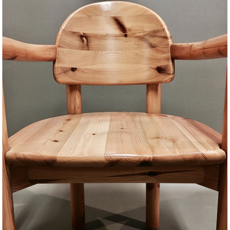 Vintage armchair in solid pine by Rainer Daumiller