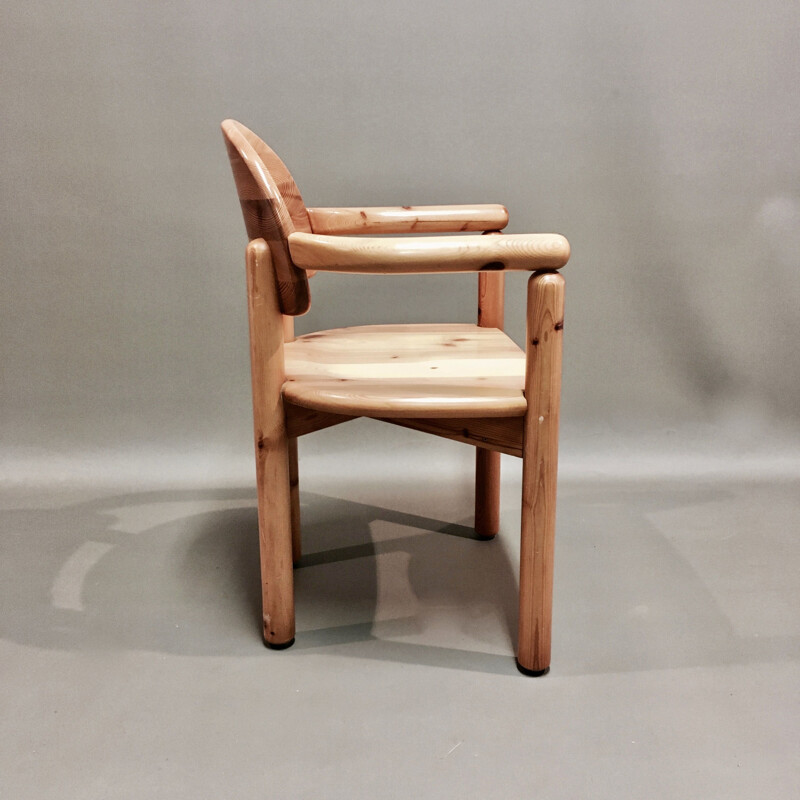 Vintage armchair in solid pine by Rainer Daumiller