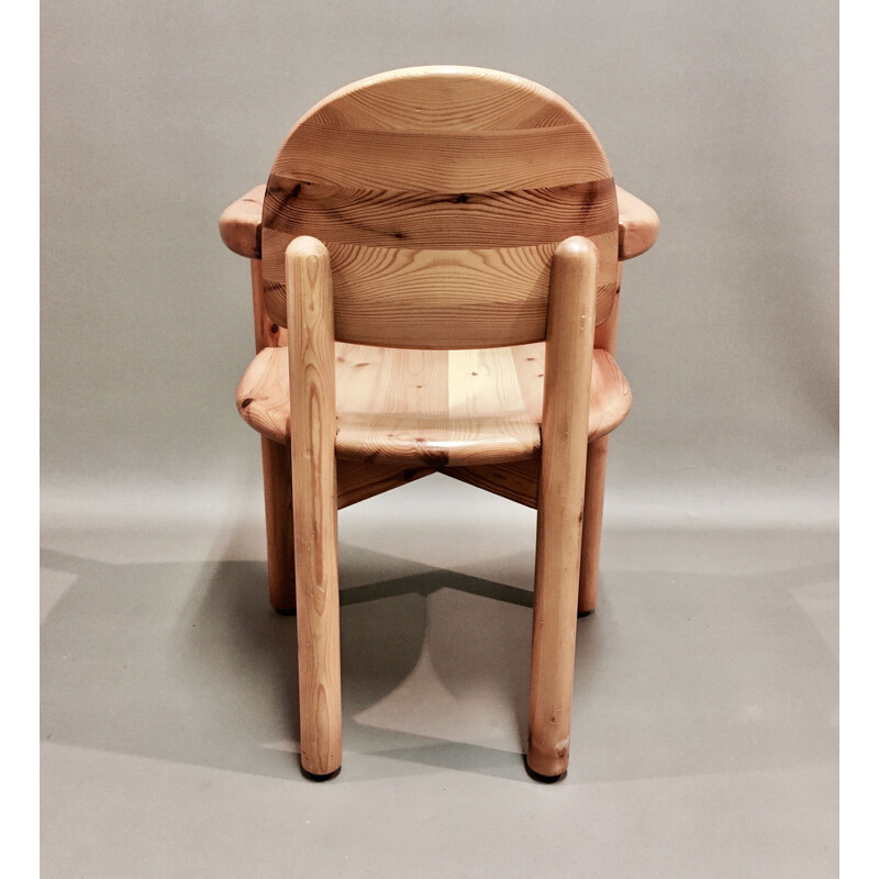 Vintage armchair in solid pine by Rainer Daumiller