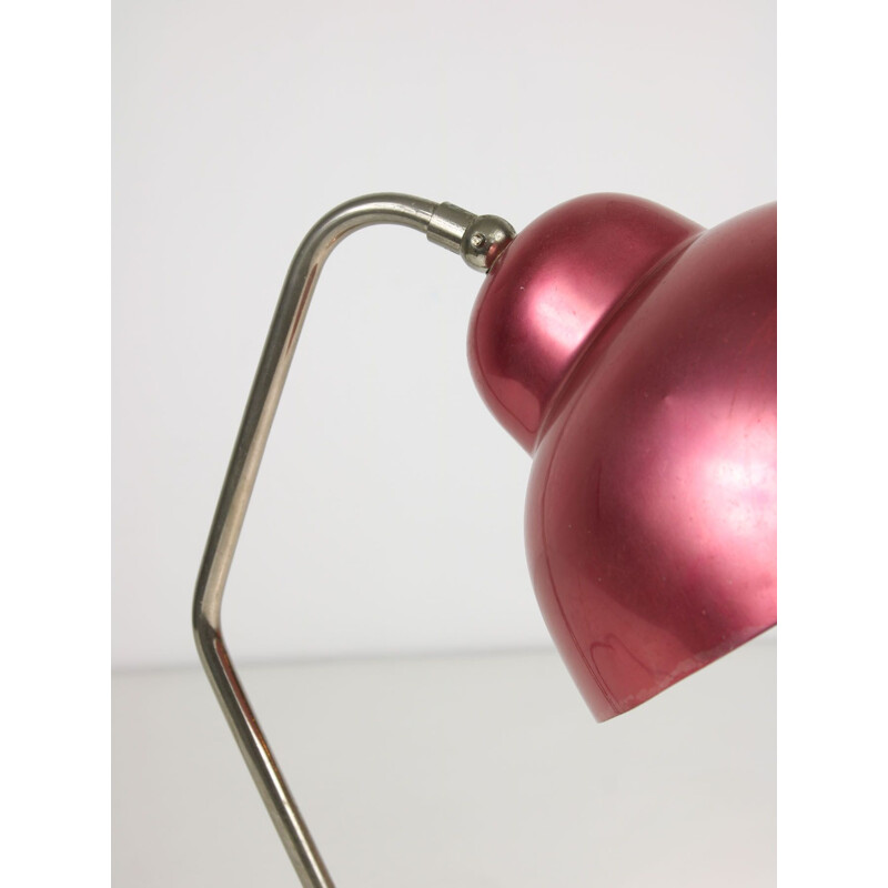Pair of vintage aluminum and chrome table lamps