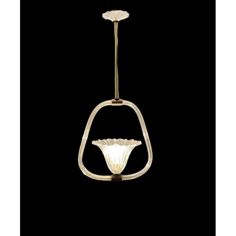 Italian vintage Murano glass pendant lamp by Ercole Barovier