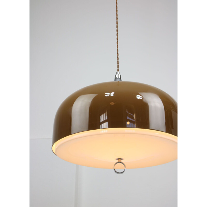 Vintage big brown pendant lamp by Guzzini
