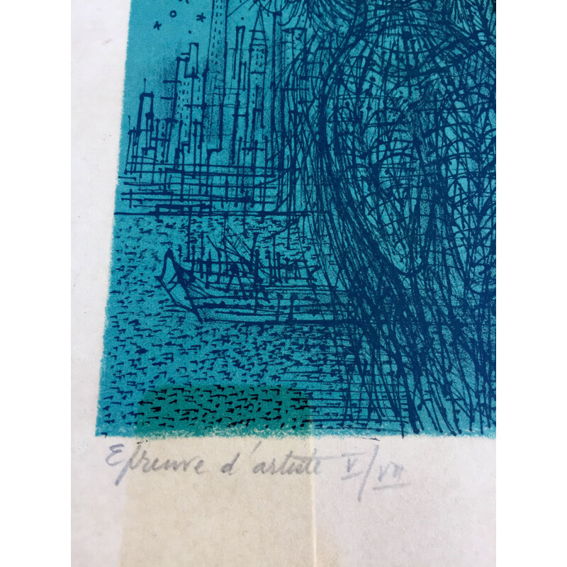 Vintage silkscreen on Marais paper by Jean Carzou