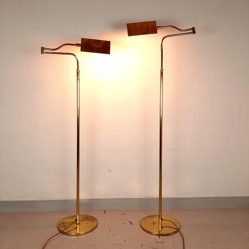 Mid-century brass floor lamp by Florian Schulz, Germany 1970s