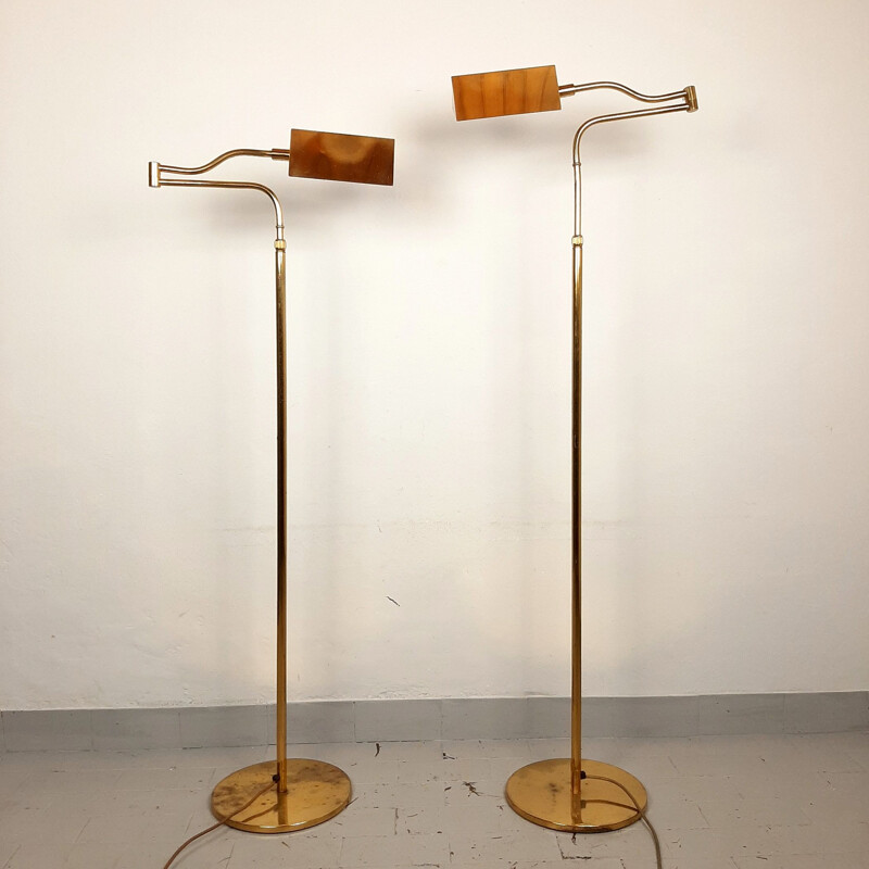 Mid-century brass floor lamp by Florian Schulz, Germany 1970s