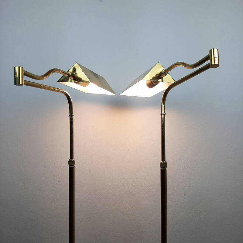 Mid-century brass floor lamp by Florian Schulz, Germany 1970s