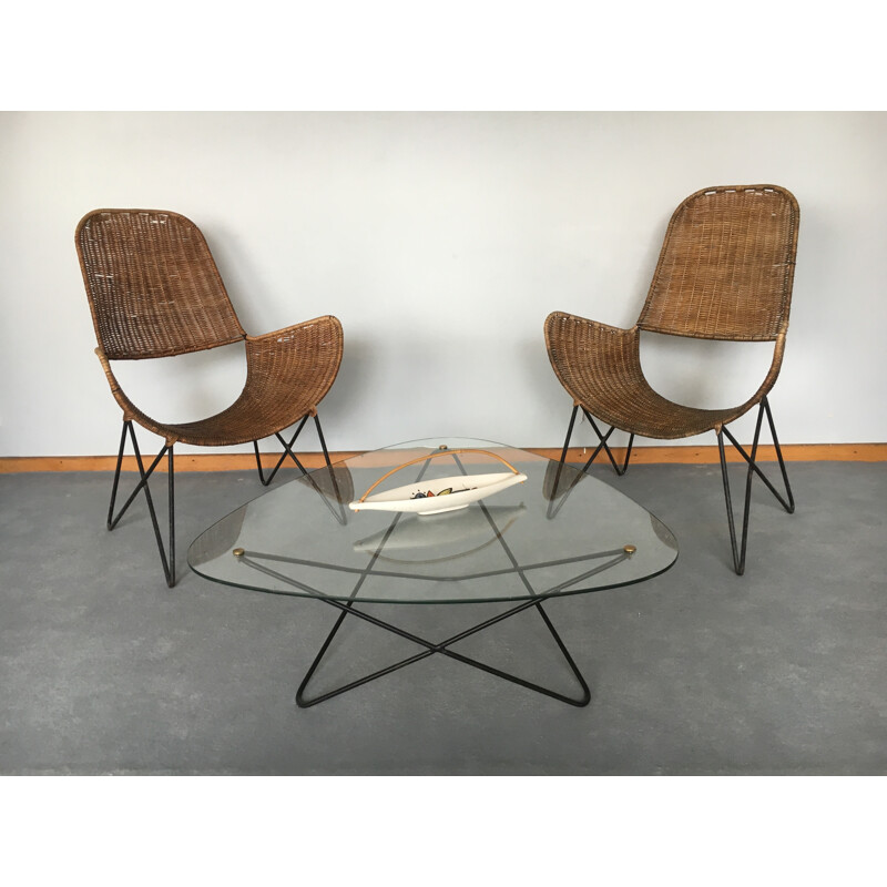 Paar vintage fauteuils van Raoul Guys, 1950