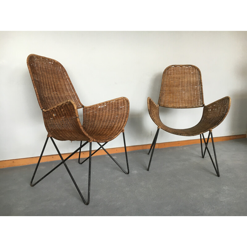 Pair of vintage armchairs by Raoul Guys, 1950