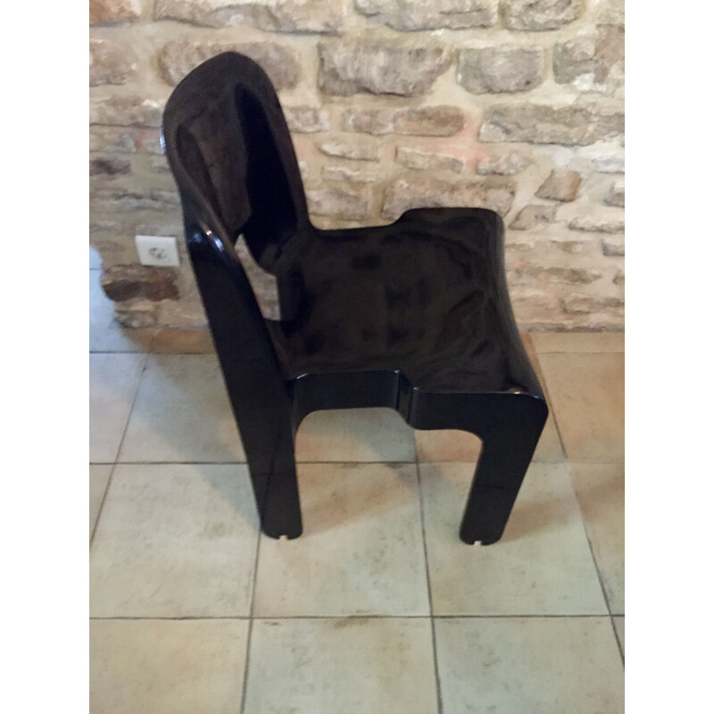 Vintage black chair by Joe Colombo for Kartell