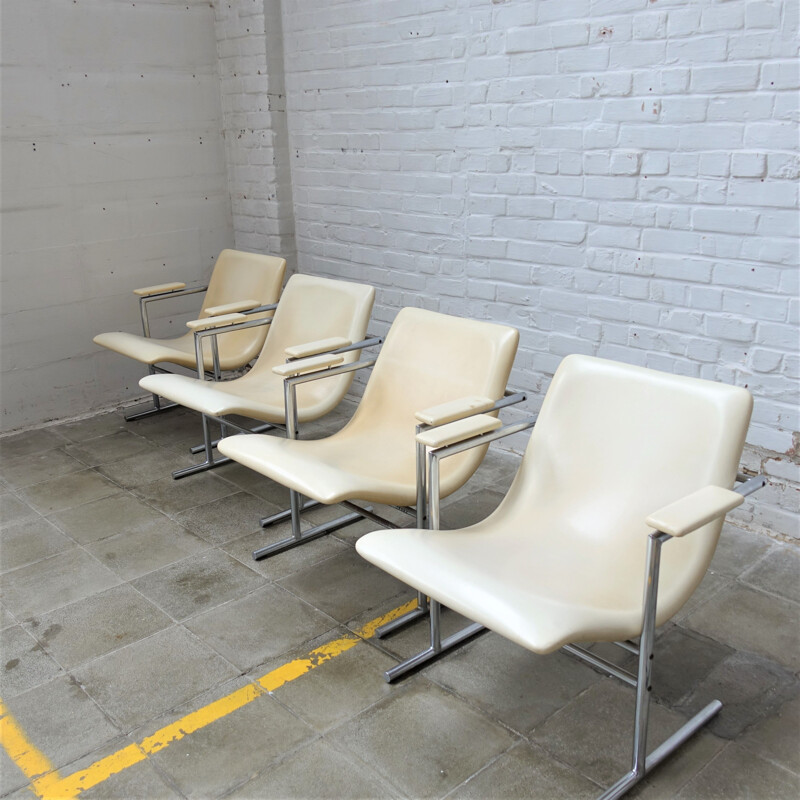 Set of 4 vintage Oslo armchairs by Rudi Verelst for Novalux, 1960s