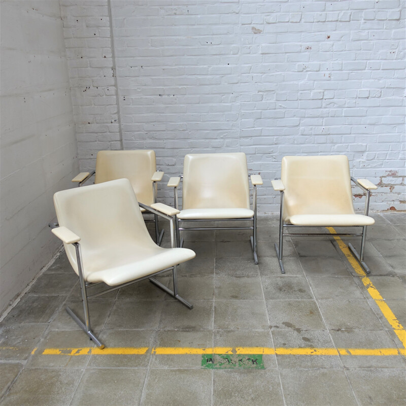 Set of 4 vintage Oslo armchairs by Rudi Verelst for Novalux, 1960s