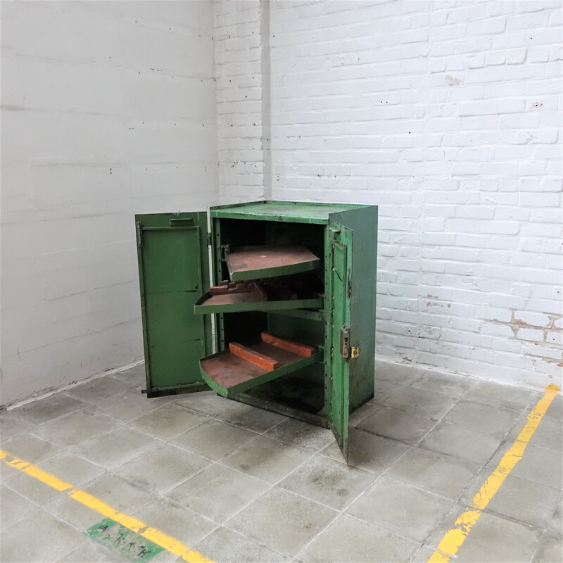 Vintage Russian industrial workshop cabinet