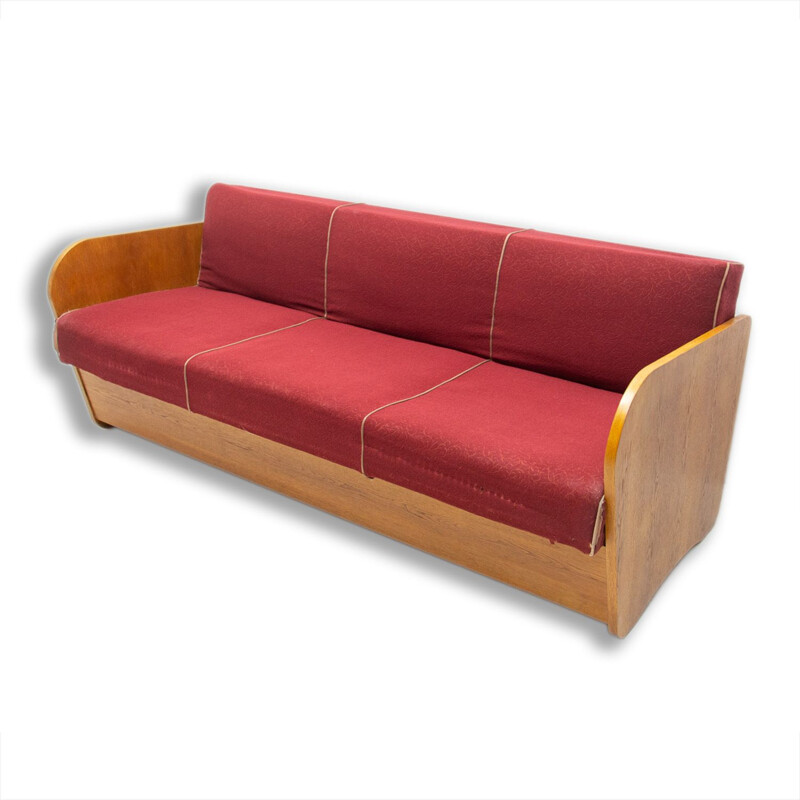 Mid century folding sofabed by Jindřich Halabala, 1950s