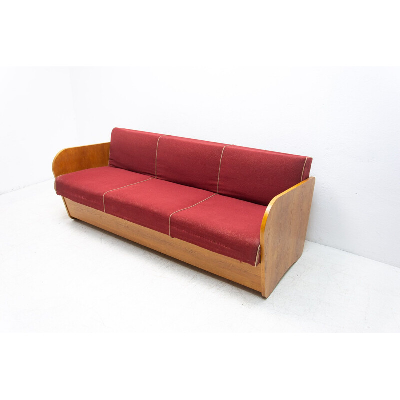 Mid century folding sofabed by Jindřich Halabala, 1950s