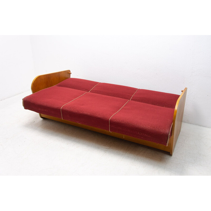 Mid century folding sofabed by Jindřich Halabala, 1950s