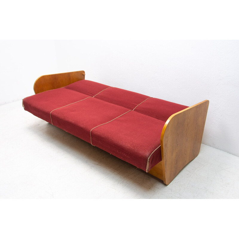 Mid century folding sofabed by Jindřich Halabala, 1950s