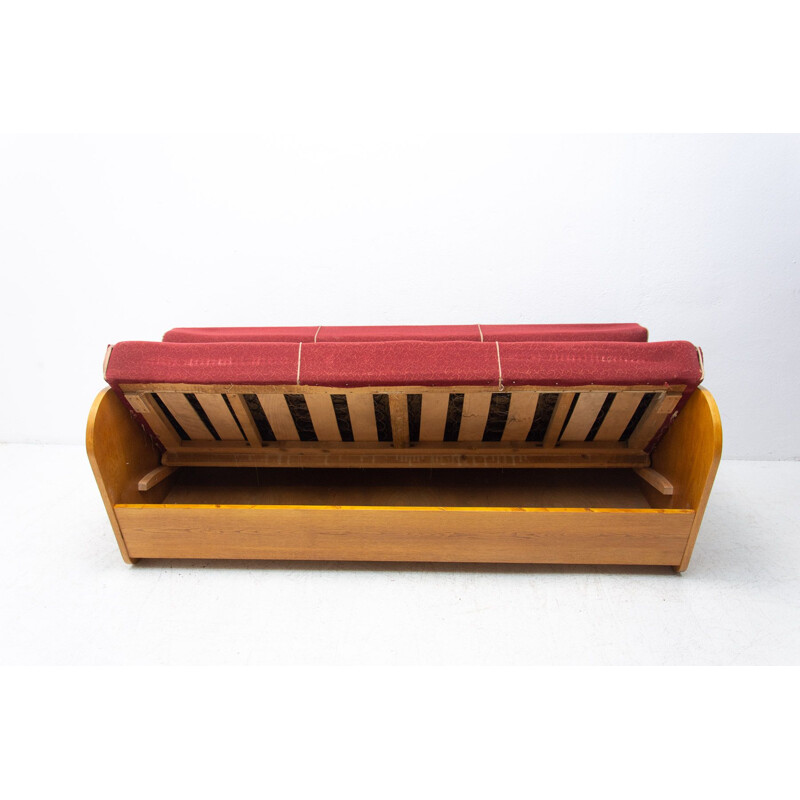 Mid century folding sofabed by Jindřich Halabala, 1950s