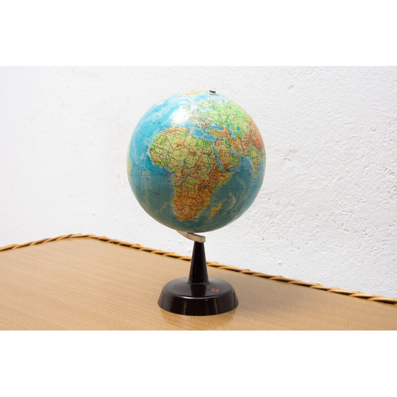 Vintage plastic globe, Czechoslovakia 1970