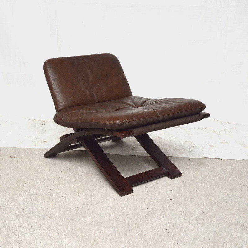 Vintage Kroken armchair with ottoman by Ake Fribyter for Nelo, Sweden 1970