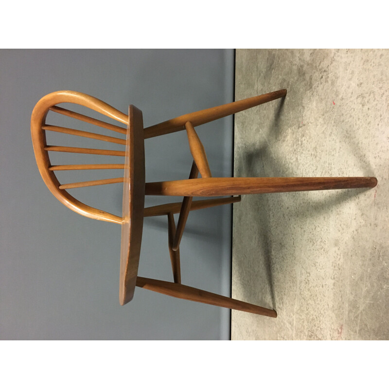 Vintage Schminktisch und Stuhl mit Schubladen aus Glas und Holz von Ercol, 1960