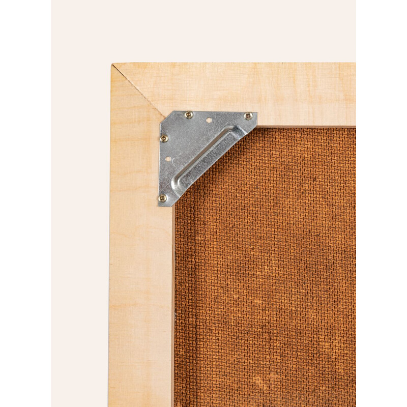 Huile sur plaque vintage "Côte abstraite" en bois au dos par Albert Pinot