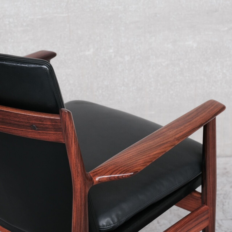 Rosewood mid-century Danish desk armchair by Arne Vodder for Sibast, 1960s