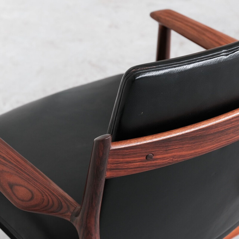 Rosewood mid-century Danish desk armchair by Arne Vodder for Sibast, 1960s