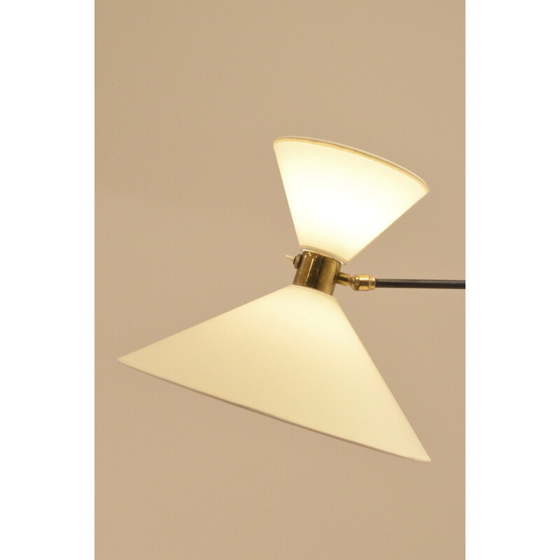 Lunel wall lamp in brass and metal, René MATHIEU - 1950s