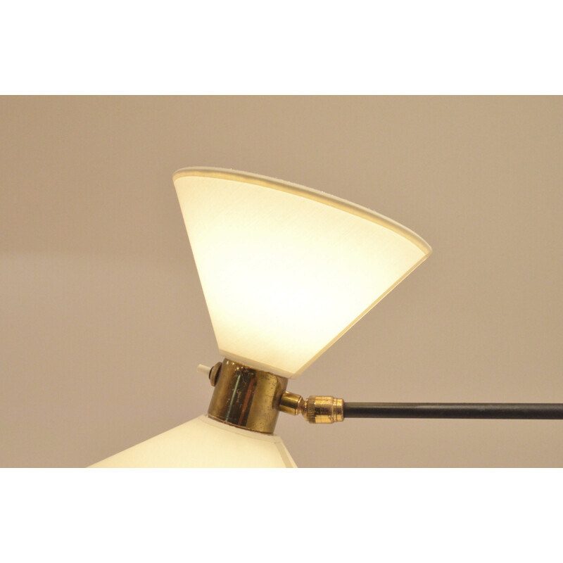 Lunel wall lamp in brass and metal, René MATHIEU - 1950s