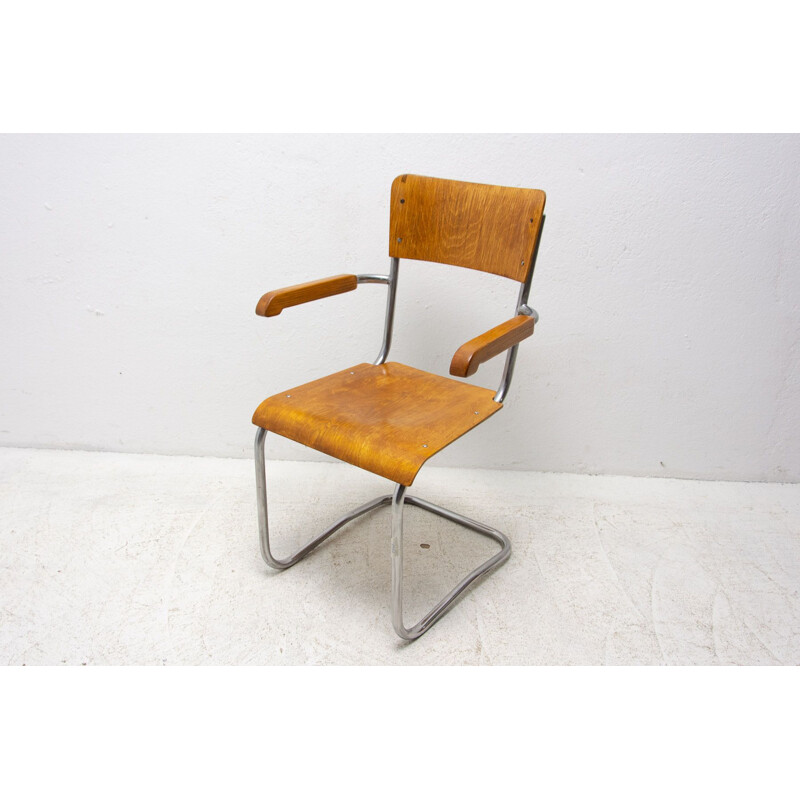 Vintage tubular desk chair by Mart Stam for Kovona, 1950s