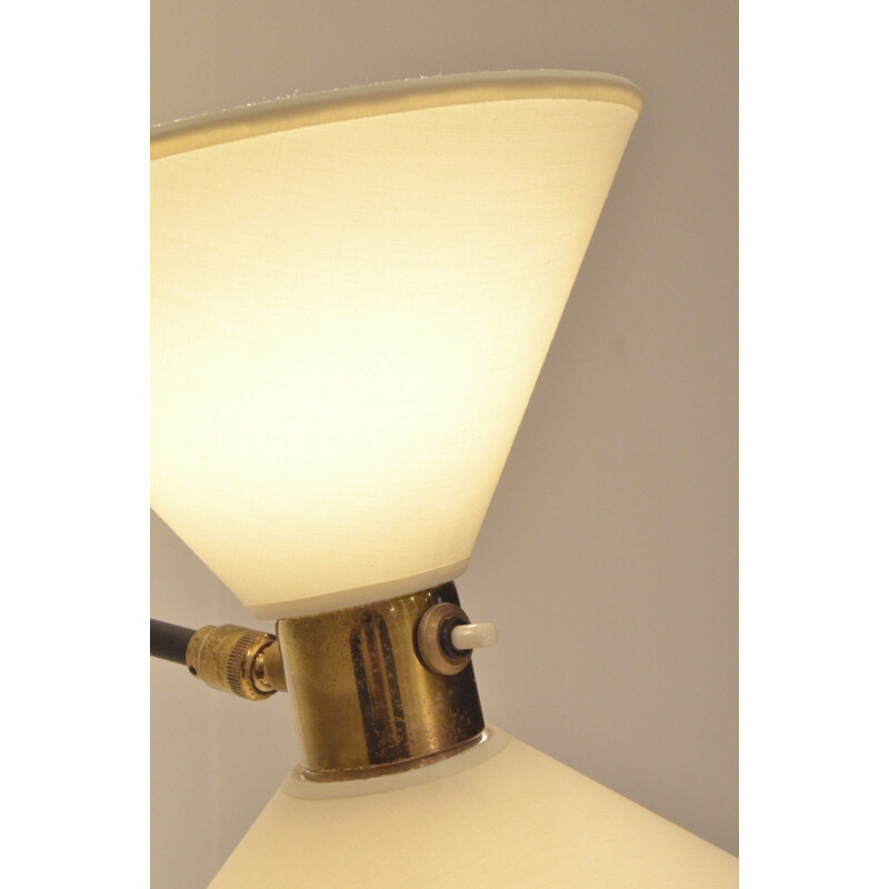 Lunel wall lamp in brass and metal, René MATHIEU - 1950s