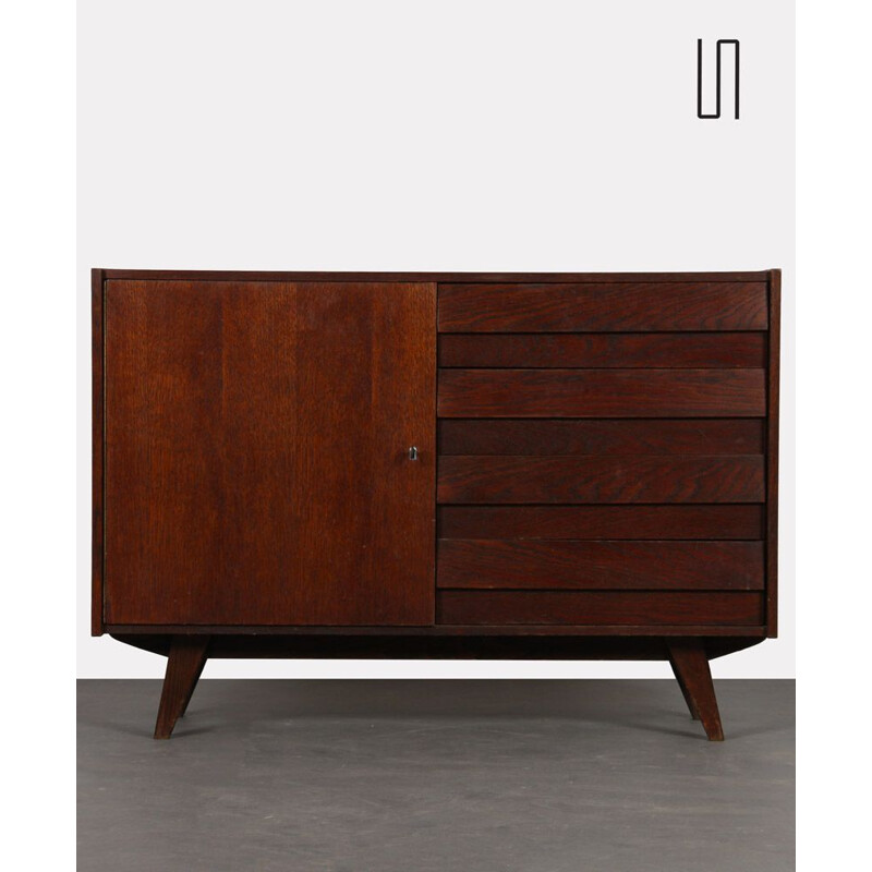 Vintage stained oakwood chest of drawers by Jiri Jiroutek for Interier Praha, 1960