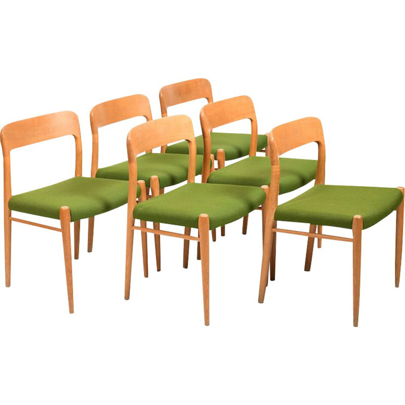 Ensemble de 6 chaises danoises vintage par Niels Otto Møller pour J.L. Møllers Møbelfabrik, 1960