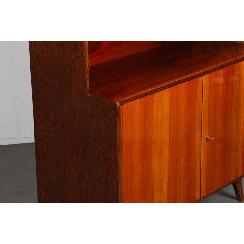 Vintage mahogany and oakwood highboard by Jiroutek for Interier Praha, 1960