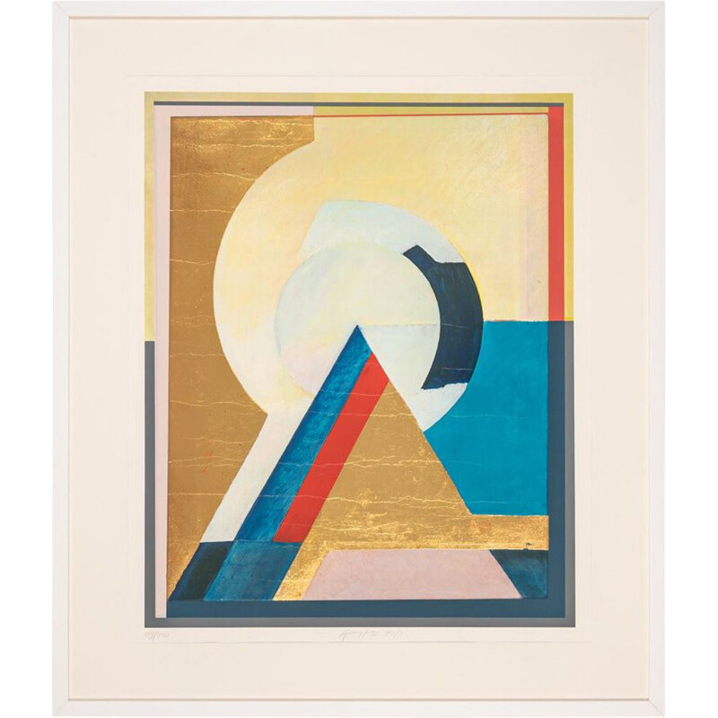 Vintage offset print "Pyramid" in a wooden frame, 1992