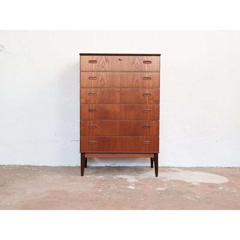 Danish chest of 6 drawers in teak - 1960s