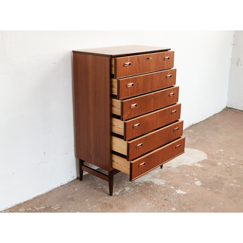 Danish chest of 6 drawers in teak - 1960s