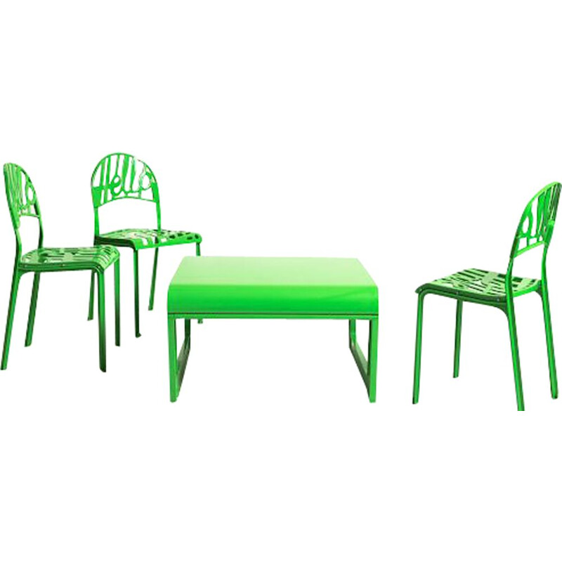 Vintage green dining set by Jeremy Harvey for Artifort