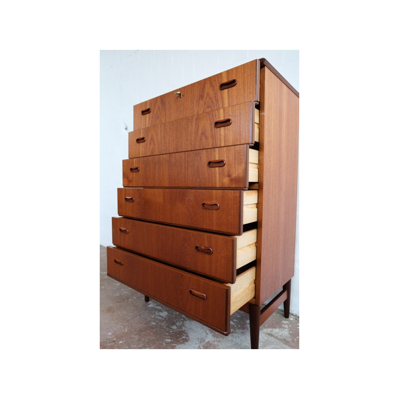 Danish chest of 6 drawers in teak - 1960s