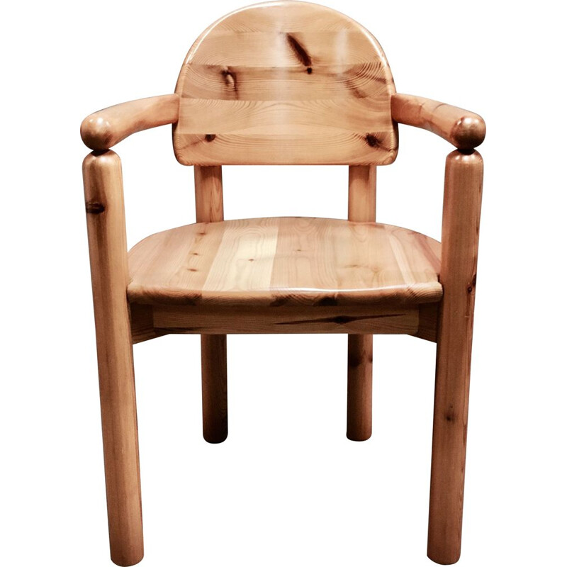 Vintage armchair in solid pine by Rainer Daumiller