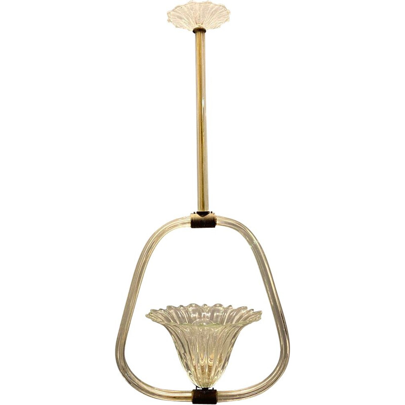 Italian vintage Murano glass pendant lamp by Ercole Barovier