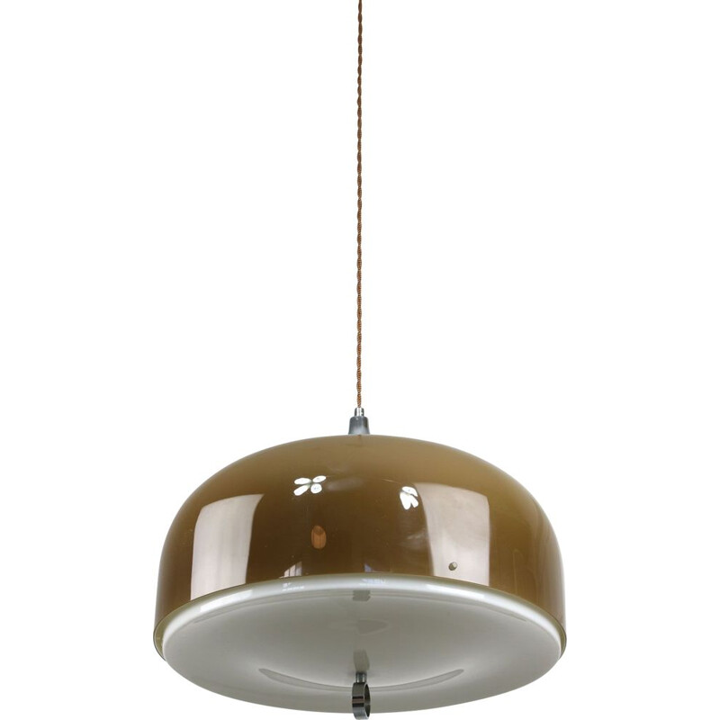 Vintage big brown pendant lamp by Guzzini