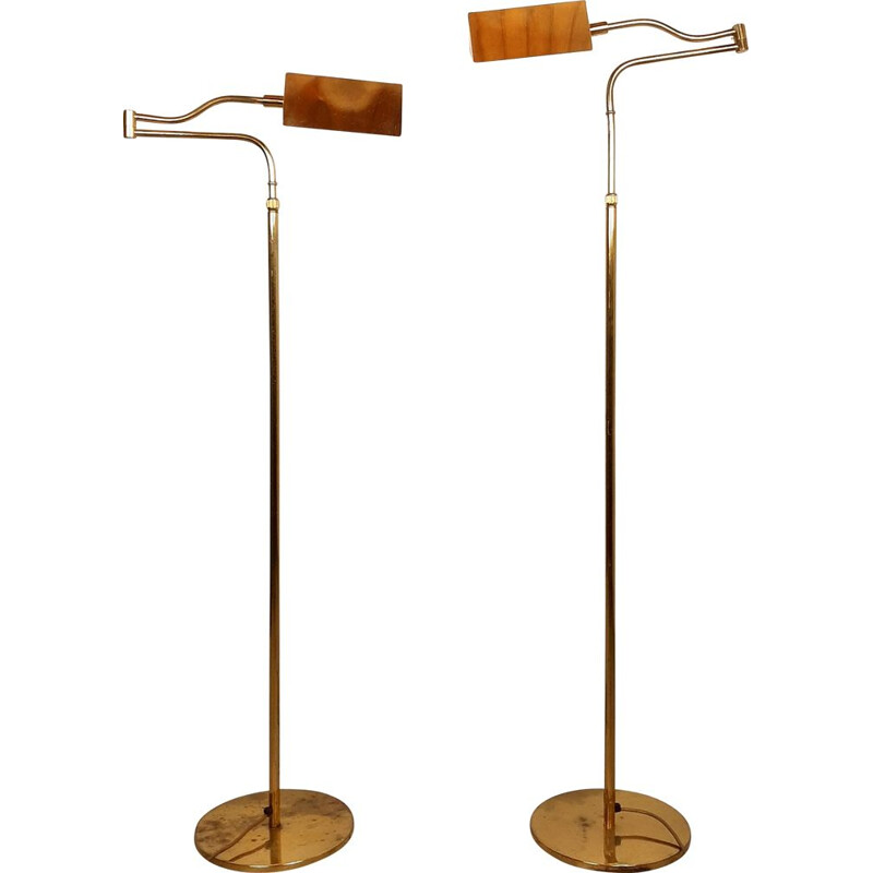 Mid-century brass floor lamp by Florian Schulz, Germany 1970s