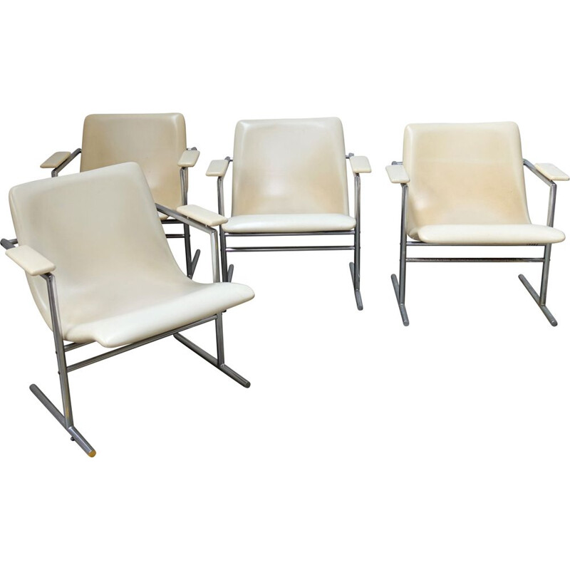 Set of 4 vintage Oslo armchairs by Rudi Verelst for Novalux, 1960s