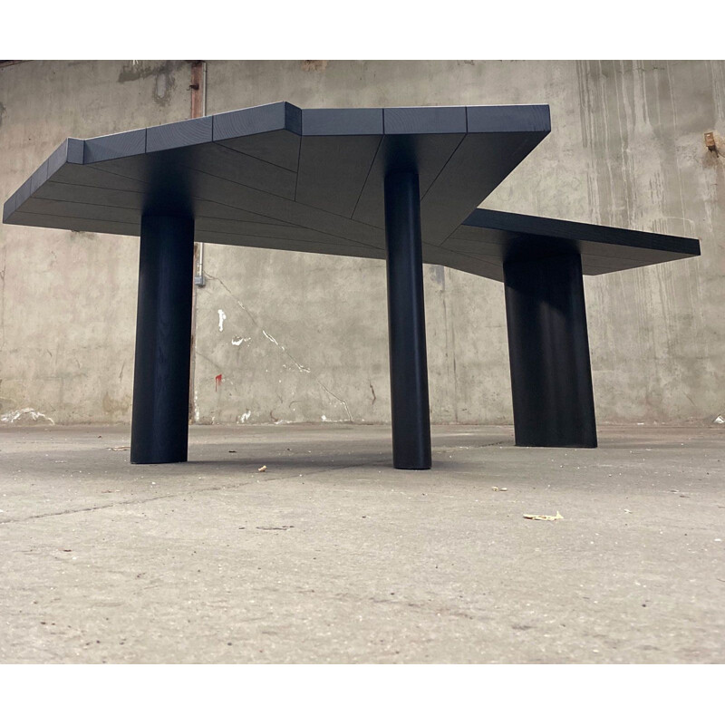 Vintage ventaglio black table by Charlotte Perriand for Cassina, 2010