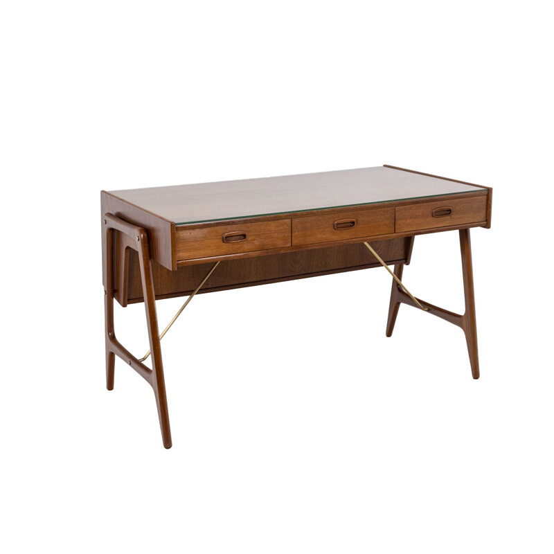 Vintage teak desk by Arne Wahl Iversen for Samcom, 1950