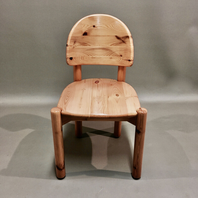 Vintage solid wood chair by Rainer Daumiller